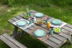 Bo-Camp Servies Halo - 12 Delig Melamine - Aqua -Campingwinkels 1200x800 160