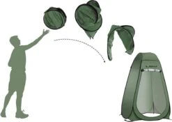 NordFalk Douchetent Pop-up 190 Cm - Camping Douche - Omkleedtent - Incl. Tentharingen En Draagtas - Groen -Campingwinkels 1200x848 2
