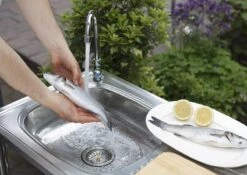 Camping/Outdoor Inox Tafel Met Gootsteen Lavabo En Kraan 100x77x50cm -Campingwinkels 1200x852