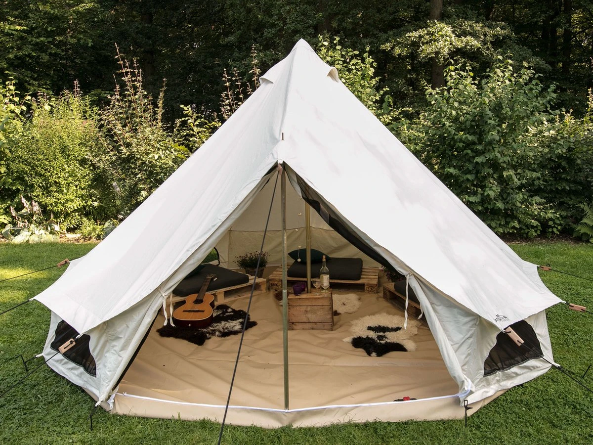 Skandika Tipii 400 Canvas Tent – Tipi-tenten – 8 Persoons Familietent - Campingtent – Muggengaas – 250 Cm Stahoogte – 400 Cm Diameter – 4000 Mm Waterkolom – Indische Tent, Partytent, Festivaltent – Outdoor, Camping, Tuin – Kamperen – Wit 3 Skandika Tipii 400 Canvas Tent – Tipi-tenten – 8 Persoons Familietent - Campingtent – Muggengaas – 250 Cm Stahoogte – 400 Cm Diameter – 4000 Mm Waterkolom – Indische Tent, Partytent, Festivaltent – Outdoor, Camping, Tuin – Kamperen – Wit - Image 3