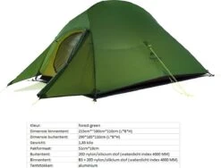 Cloud Up 3 Upgraded - Naturehike® - Tent 3 Persoons - Lichtgewicht Tent - Incl. Grondzeil - 20D 4000MM - Outdoor Kampeertent - Waterdicht - Hiking & Wandelen -Campingwinkels 1200x913 1