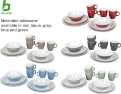 Bo-Camp Servies - Campingbord - 100% Melamine - 16-delig - Grijs -Campingwinkels 1200x928 3