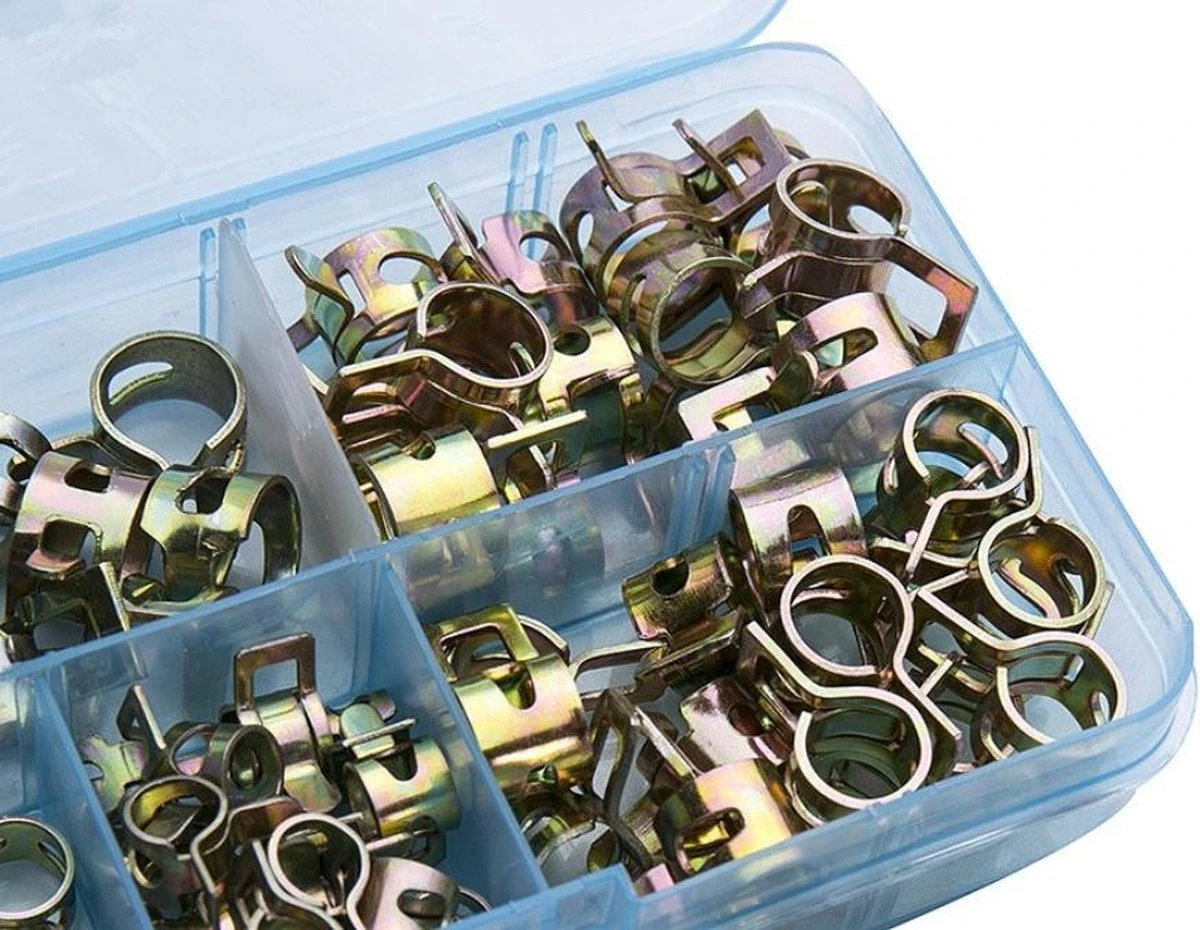 WiseGoods - Slangklemmen Set - Slangenklemmen - Veerklemmen - Slangklem - Set 6, 7, 8, 9, 10mm - Metalen Klem - Set 75 Stuks 3 WiseGoods - Slangklemmen Set - Slangenklemmen - Veerklemmen - Slangklem - Set 6, 7, 8, 9, 10mm - Metalen Klem - Set 75 Stuks - Afbeelding 3