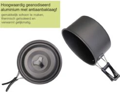 Hikr® Camping Pannenset - Complete 22-delige Kookset - Lichtgewicht - Kookgerei Servies - Outdoor - BPA-vrij - Keukengerei Set -Campingwinkels 1200x930 3