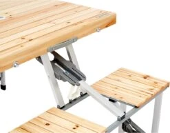 CAMPZ Fir Wood Picknicktafel, Bruin/grijs -Campingwinkels 1200x937