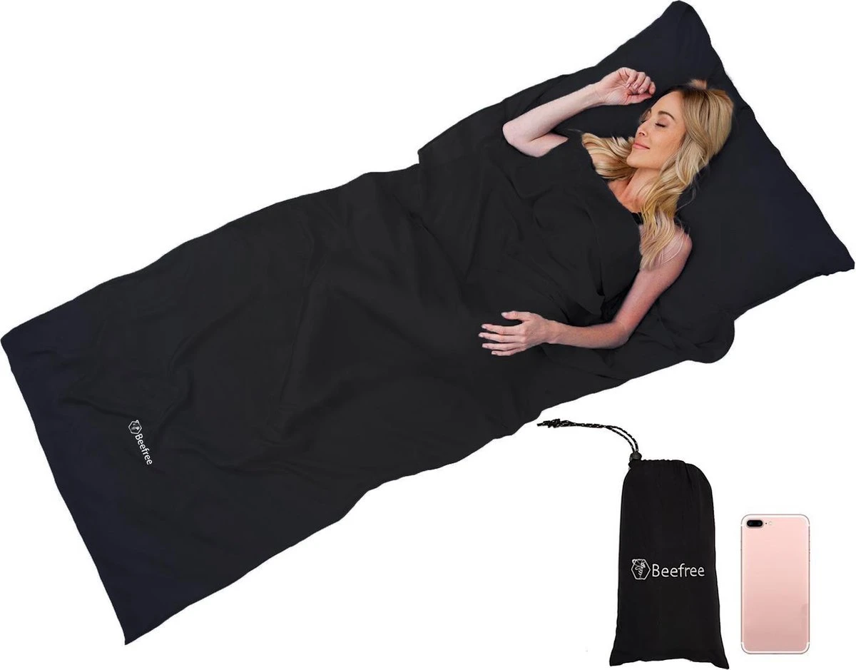 Beefree Lakenzak - Dunne Zomerslaapzak - Liner - Zwart 1 Beefree Lakenzak - Dunne Zomerslaapzak - Liner - Zwart