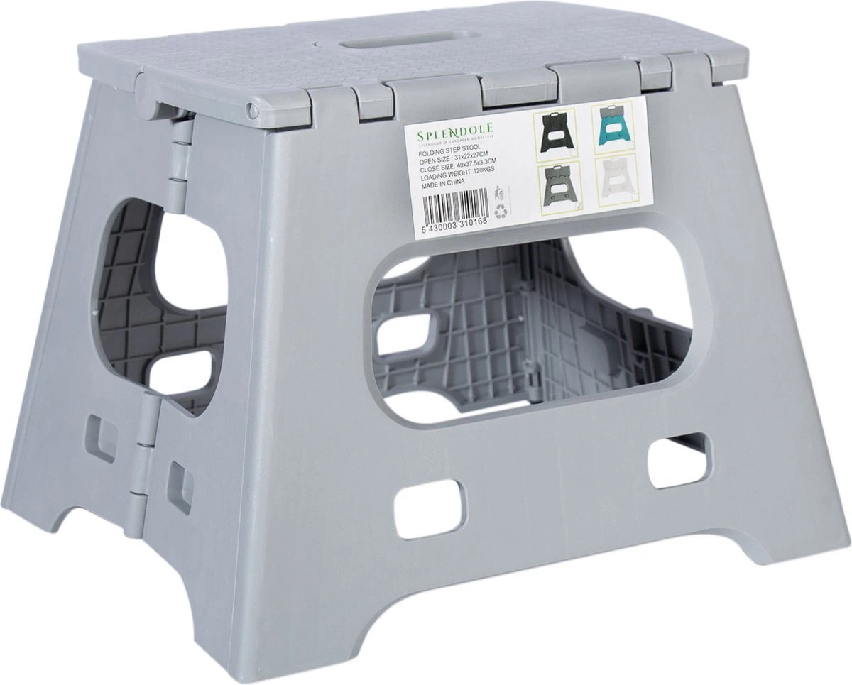 Splendole Opstapje Inklapbaar Caravanopstapje - Opvouwbaar - 120 Kg - 27 Cm Krukje Grijs 1 Splendole Opstapje Inklapbaar Caravanopstapje - Opvouwbaar - 120 Kg - 27 Cm Krukje Grijs