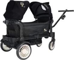 Deryan Luxe Sandy Bolderkar - Duo Buggy - Tandem Buggy - Opvouwbaar - Inklapbare Bolderwagen - Duo Kinderwagen - Zwart -Campingwinkels 1200x976 2