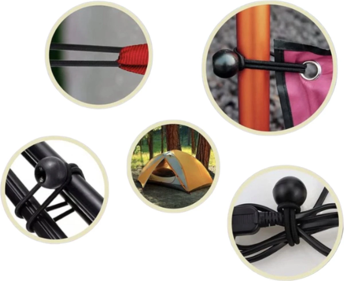 PD® - Spanelastiek - Zwart - Elastiek Koord - Spanrubbers - Elastiek Met Bal - Tentspanner - Tentelastiek - Tentspanners Met Bal - Elastiek Trampoline 4 PD® - Spanelastiek - Zwart - Elastiek Koord - Spanrubbers - Elastiek Met Bal - Tentspanner - Tentelastiek - Tentspanners Met Bal - Elastiek Trampoline - Afbeelding 4