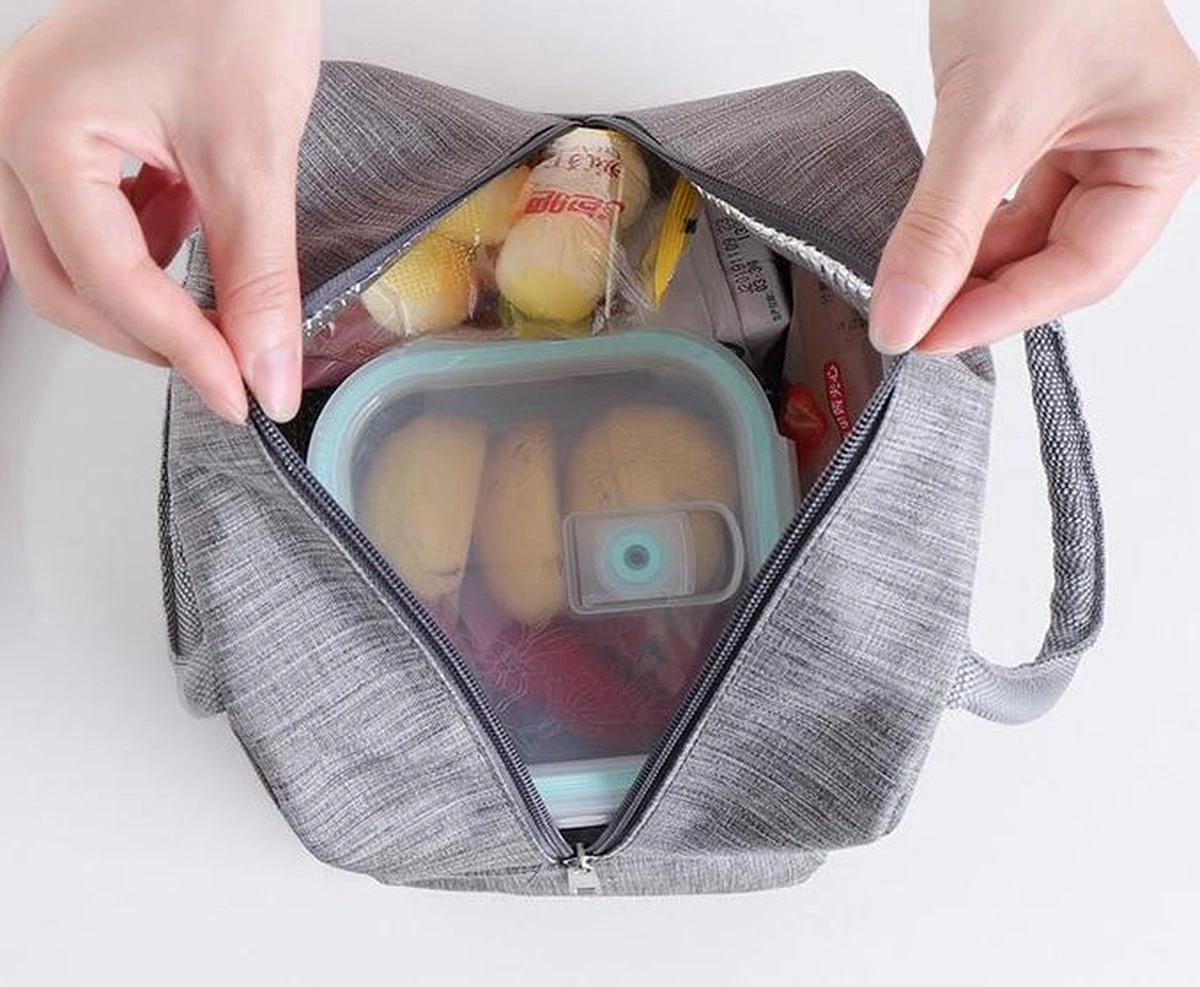 Koeltas - Lunchtas - Volwassenen En Kinderen - Compact & Handig: Zomer - Picknick -School - Lunch - Werk - Klassiek Grijs 12 Koeltas - Lunchtas - Volwassenen En Kinderen - Compact & Handig: Zomer - Picknick -School - Lunch - Werk - Klassiek Grijs - Image 12