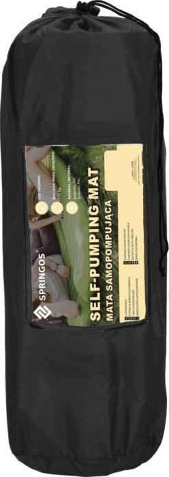 Springos Slaapmat | Zelfopblazend | 180 Cm | Inclusief Hoes | Zwart -Campingwinkels 426x1200 3