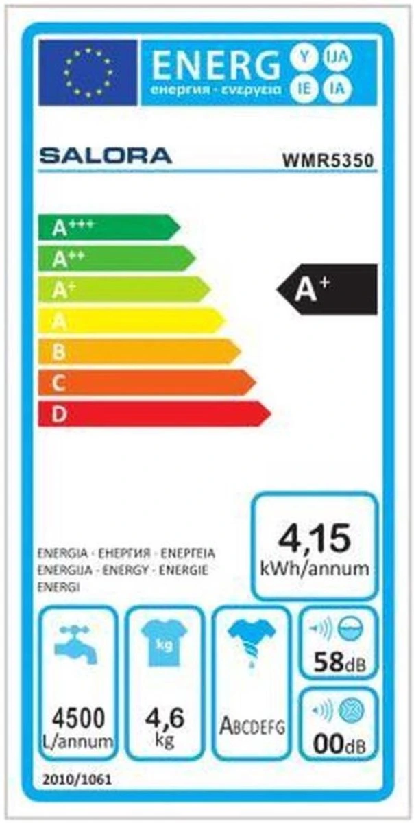 Salora WMR5350 - Wasmachine - Compact - Recreatie - Studenten 2 Salora WMR5350 - Wasmachine - Compact - Recreatie - Studenten - Afbeelding 2