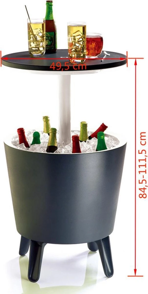 Keter Coolbar Partytafel – 49,5x49,5x57cm - Antraciet 5 Keter Coolbar Partytafel – 49,5x49,5x57cm - Antraciet - Image 5