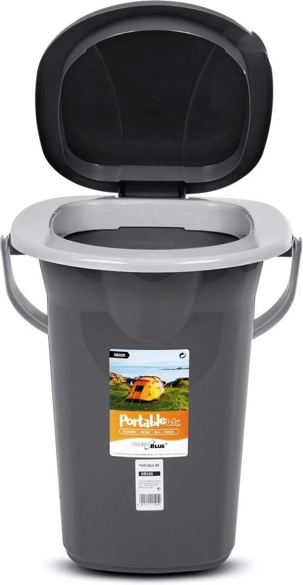 Campingtoilet 19L Mobiele Toiletemmer Reistoilet Toiletemmer Toilet Mobiele Camping Antraciet 6 Campingtoilet 19L Mobiele Toiletemmer Reistoilet Toiletemmer Toilet Mobiele Camping Antraciet - Afbeelding 6