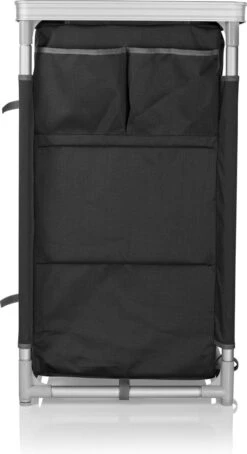 Campart Campingkeuken KI-0734 - Campingkast Groot - 4 Verstelbare Poten - Opvouwbaar En Lichtgewicht - Inclusief Opbergtas - Grijs -Campingwinkels 653x1200