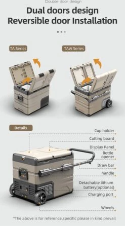 Alpicool 55L - Koelkast/vriezer - 12V-24V/230V - Compressor - APP - Voor Auto En Huis - Outdoor Camping Benodigdheden -Campingwinkels 664x1200