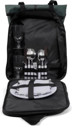 Norländer Picknick Rugtas - Koeltas - Inclusief Bestek - Groen -Campingwinkels 687x1200 1