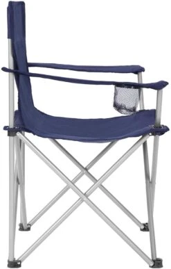 Set Van 2 Opvouwbare Campingstoelen, Klapstoelen Voor Buiten, Comfortabel, Met Armleuningen En Bekerhouders, Stabiel Frame, Draagvermogen 120 Kg - Blauw -Campingwinkels 766x1200
