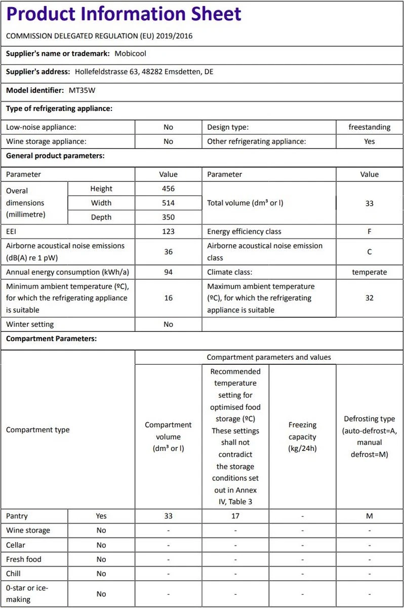 Mobicool MT35W AC/DC - Koelbox Peltier - Blauw 15 Mobicool MT35W AC/DC - Koelbox Peltier - Blauw - Image 15