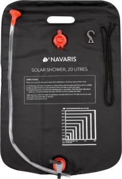Navaris Campingdouche Op Zonne-energie - 20 Liter - Verwarmbare Camping Douchezak Met Douchekop, Slang En Kraan - Ideaal Voor Reizen En Kamperen -Campingwinkels 821x1200