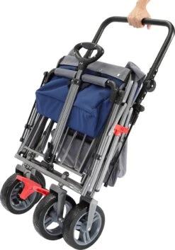 AREBOS Premium Steekwagen Met Dak Opvouwbare Tuinkar Handkar Bolderkar Blauw / Grijs -Campingwinkels 840x1200 3