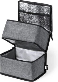 Merkloos Koeltas Met Dubbel Compartiment - Lunchtas - Koeltasje Lunch - Koelelementen - Koud - Warm - Isolatie - Volwassenen - Dames - Heren - 14 X 22 Cm - Polyester - RPET - Aluminium - Grijs -Campingwinkels 849x1200 7