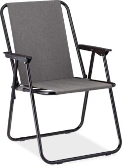 Relaxdays Campingstoel Inklapbaar Set Van 2 - Klapstoel 100 Kg - Visstoel Met Armleuningen - Grijs -Campingwinkels 882x1200