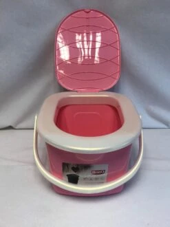 Branq Toiletemmer Draagbaar Met Deksel - 15,5L - Roze -Campingwinkels 899x1200 2