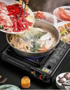 IBright Draagbare Camping Kooktoestel - Gasbrander - 1 Pits Gaspit - Elektrische Ontsteking - 2900 Watt - Met Koffer - Zwart -Campingwinkels 938x1200