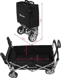 Tectake - Opvouwbare Bolderwagen Handkar Nico Zwart - 403549 -Campingwinkels 942x1200 6