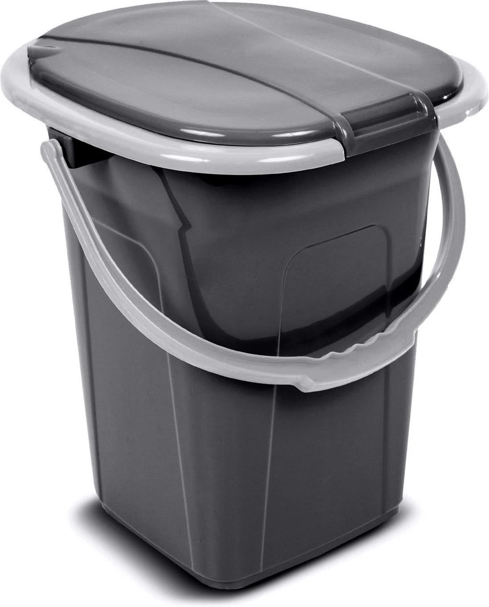 Campingtoilet 19L Mobiele Toiletemmer Reistoilet Toiletemmer Toilet Mobiele Camping Antraciet 3 Campingtoilet 19L Mobiele Toiletemmer Reistoilet Toiletemmer Toilet Mobiele Camping Antraciet - Afbeelding 3