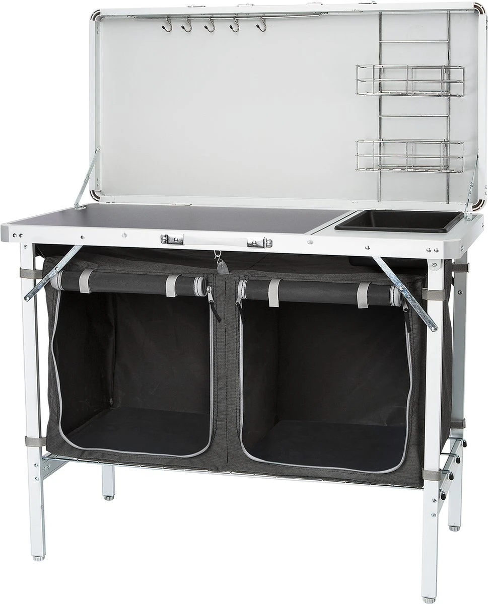 Campart Campingkeuken KI-0757 – Complete Keuken En Campingkast – Opvouwbaar En Inclusief Draagtas - Grijs 3 Campart Campingkeuken KI-0757 – Complete Keuken En Campingkast – Opvouwbaar En Inclusief Draagtas - Grijs - Afbeelding 3