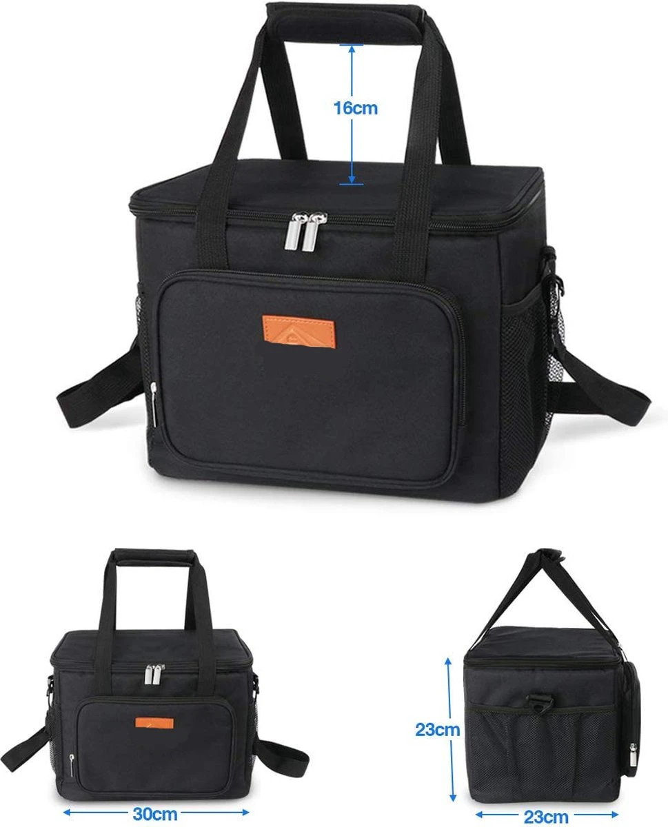 Lunchtas - Koeltas Voor Dames En Heren - Cool Bag - 4 Laags Geïsoleerde Koeltas - Kleine Cooler - Lunch Box - Lunchtas 15 Liter- Zwart 5 Lunchtas - Koeltas Voor Dames En Heren - Cool Bag - 4 Laags Geïsoleerde Koeltas - Kleine Cooler - Lunch Box - Lunchtas 15 Liter- Zwart - Image 5