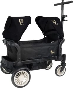 Deryan Luxe Sandy Bolderkar - Duo Buggy - Tandem Buggy - Opvouwbaar - Inklapbare Bolderwagen - Duo Kinderwagen - Zwart -Campingwinkels 999x1200 2
